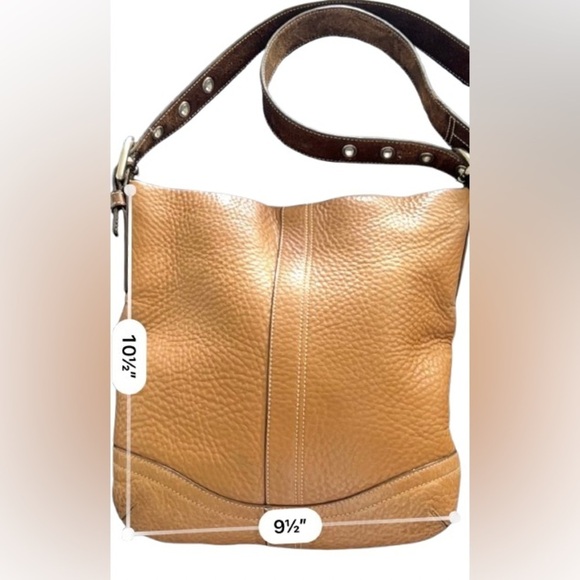 Vintage Y2K Coach Legacy Camel Brown Leather Medium Shoulder Duffle Bag Purse - Picture 3 of 9